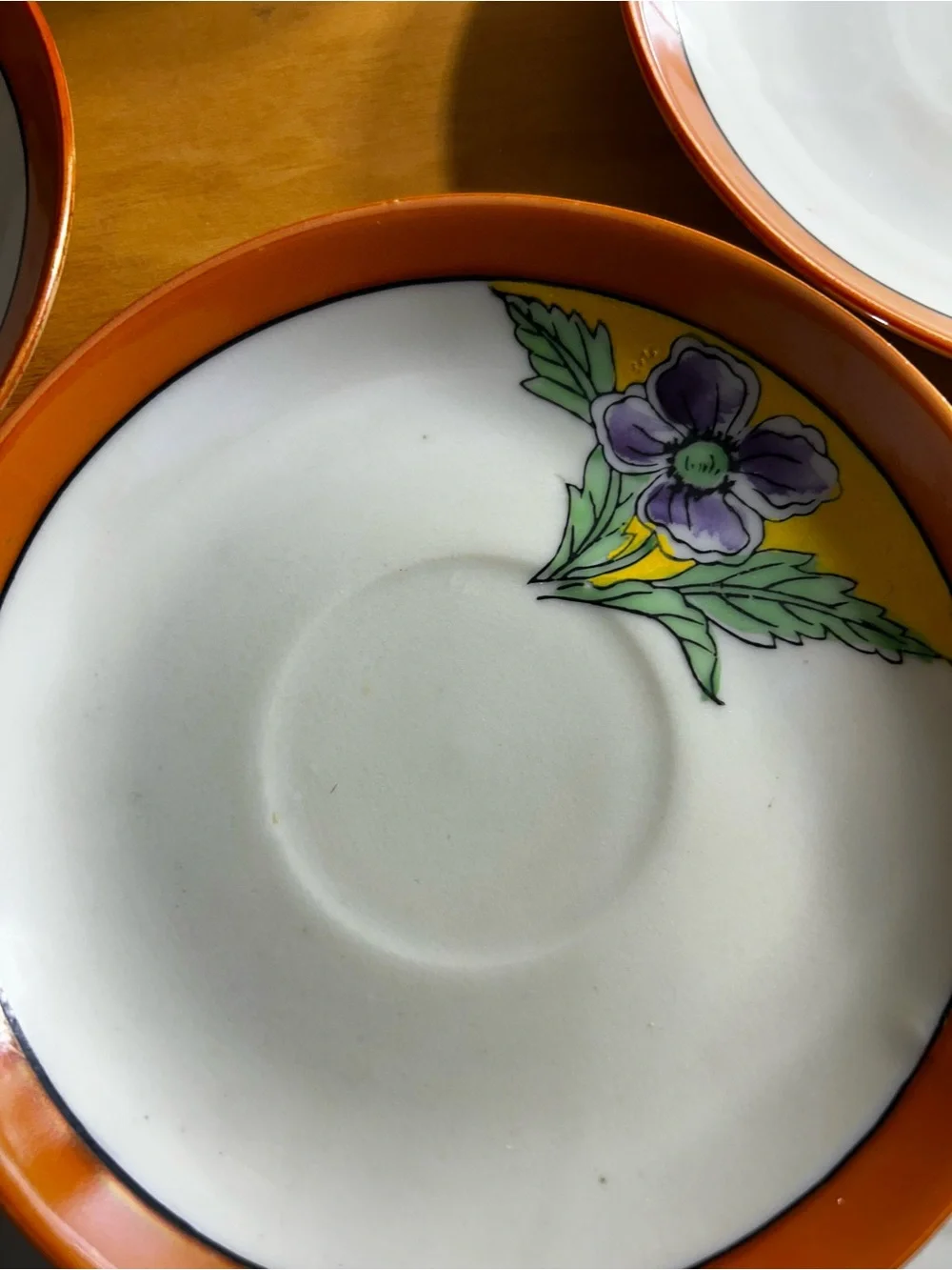 Vintage Chikatamachi By Noritake 6 Tea Cup Plates/ Set Made In Japan Hand Painte